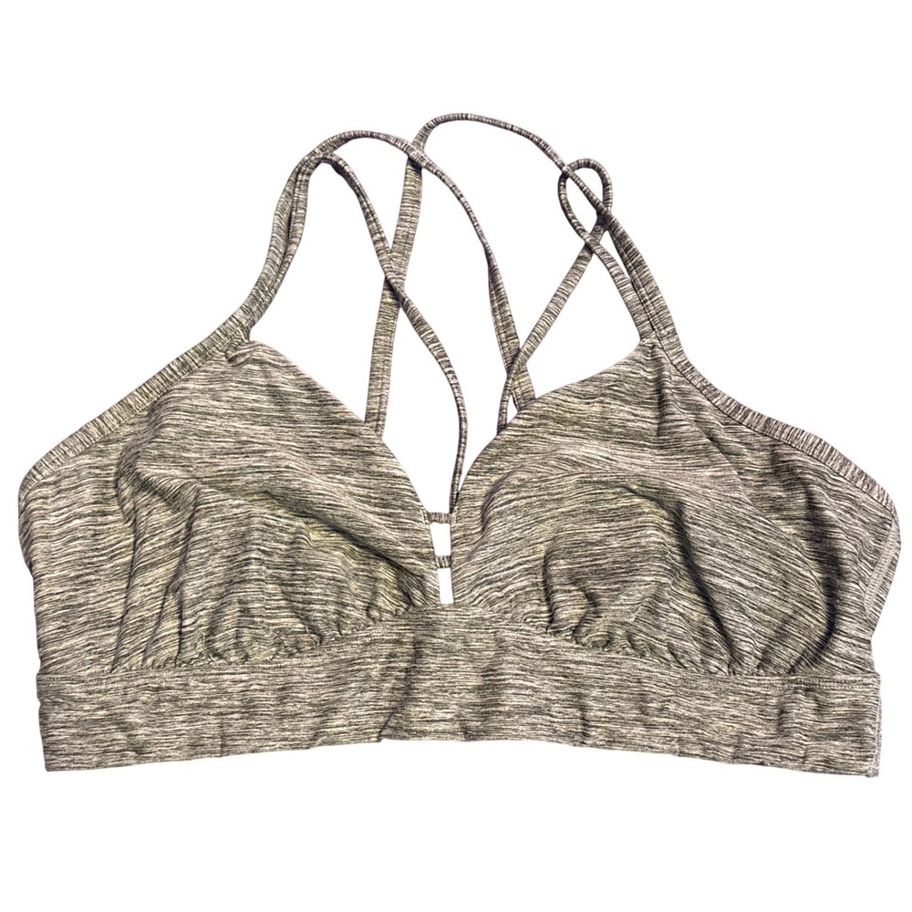 All In Motion Womens Gray Strappy Light Support Sports Bra, XXL
